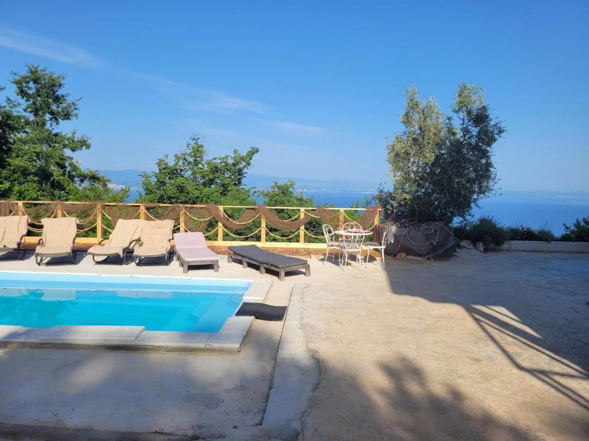 Ferienwohnung Mit Pool Kroatien Mit Meerblick Und Pool Lovran Bagian luar foto